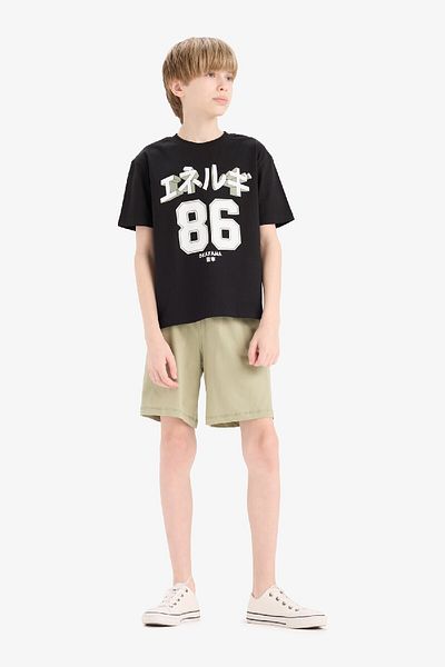 DeFacto Boy's 2 Piece Set Printed Short Sleeve T-Shirt Shorts E3401A825Sm