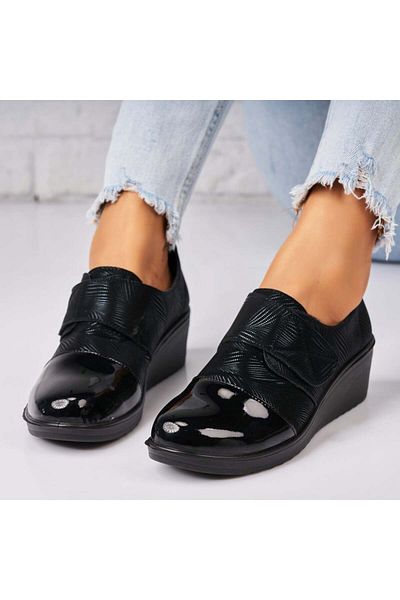 Joana Women's Casual Black Shoes Made of Goat Suede Leather