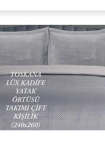 HMZ Textile Dowery Casual Toscan Luxury Velvet Double Bed Cover Set