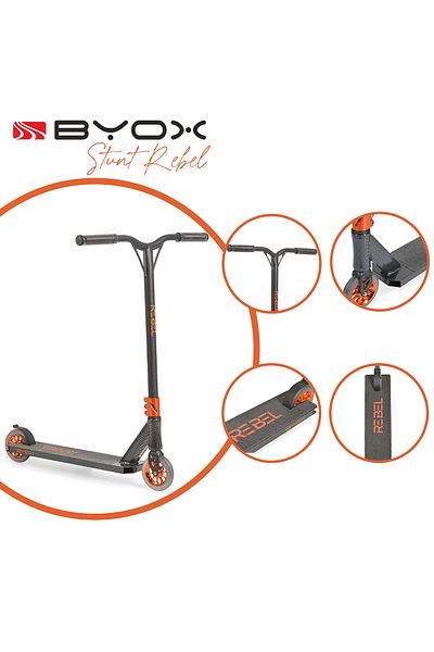OEM BYOX Rebel Carbon Aluminum Freestyle Kids Scooter, ABEC-9 Bearings, Age 10+