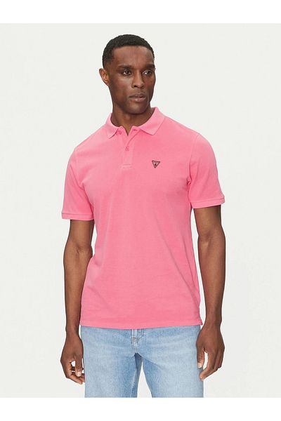Guess Men's Pink Polo T-Shirt
