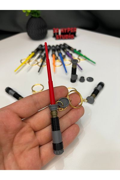 3DHyperStudio Lightsaber Keychain - Lightsaber Keychain / Resealable and Covered (1 Piece)
