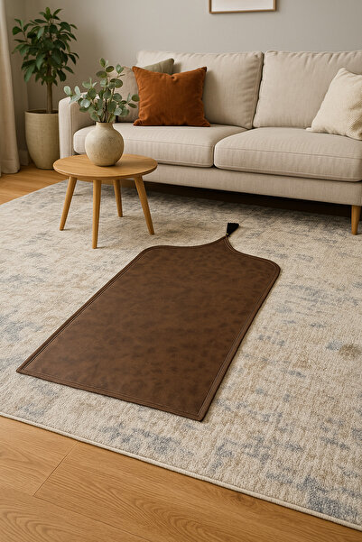 KARDE ÇEYİZ Hediyelik Deri Seccade-Deri Görünümlü Seccade-Çift Taraflı Kullanılabilir - İsme Özel Çanta - RIYADH