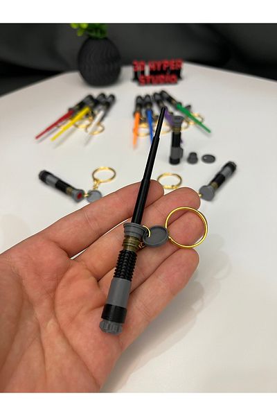 3DHyperStudio Lightsaber Keychain - Lightsaber Keychain / Open & Closeable & with Cap