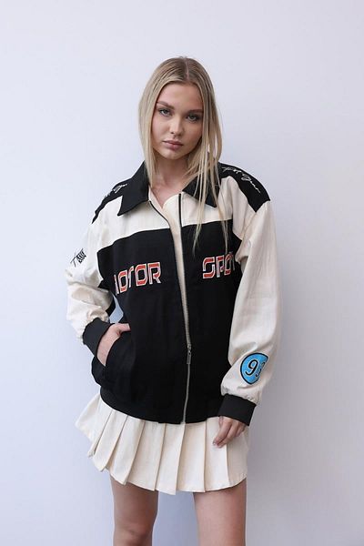SUFFLE WEAR Black - Unisex Gabardine Biker Jacket