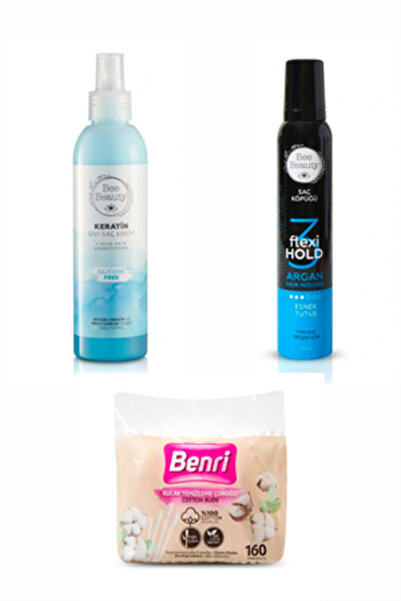 Bee Beauty Keratin Sıvı Saç Kremi 200 ml Argan Yağlı Esnek Tutuş Saç Köpüğü 2...
