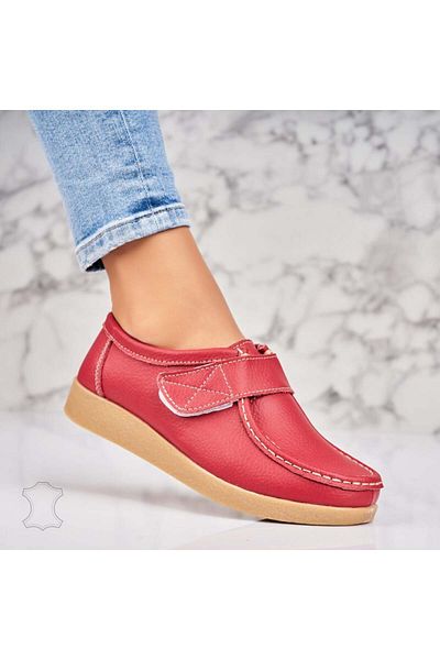 Joana Women's Loafers Natural Leather Red Genesi