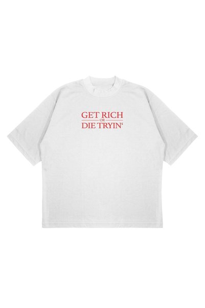 TRAGEDY Uniseks Oversize GET RICH OR DIE TRYIN BASKILI OVERSIZE UNISEX 100% P...