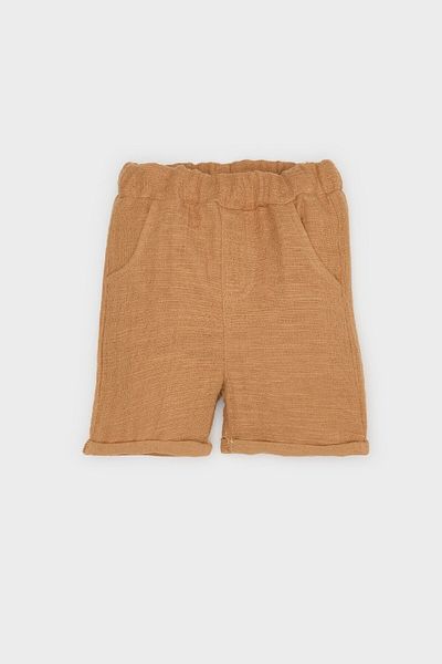 DeFacto 2-teiliges Musselin-Set für Babys – kurzärmliges Hemd und elastische Taillen-Shorts B8080a525sm