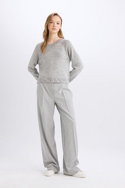DeFacto Wide Leg High Waist Standard Length Pants C6402Ax25Sp