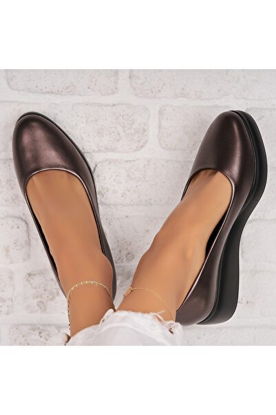 Joana Γυναικεία casual παπούτσια σε χρώμα μπρονζέ από οικολογικό δέρμα Penny