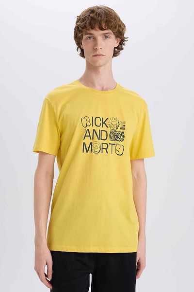 DeFacto 100 % Baumwolle Rick And Morty Regular Fit Rundhals-Kurzarm-T-Shirt E4761ax25sp