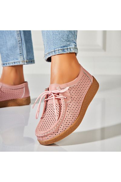 Joana Women's Loafers Natural Leather Pink Jyana