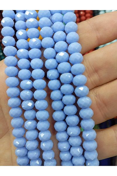 Ralp Moda 8 mm Facet Cut Crystal Beads Bag & Jewelry 10 Strands Average 625-640 Pcs