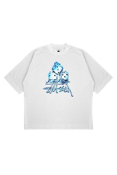 TRAGEDY Tricou unisex oversize Stussy Ice Melted imprimat cu croiala groasă din țesătură