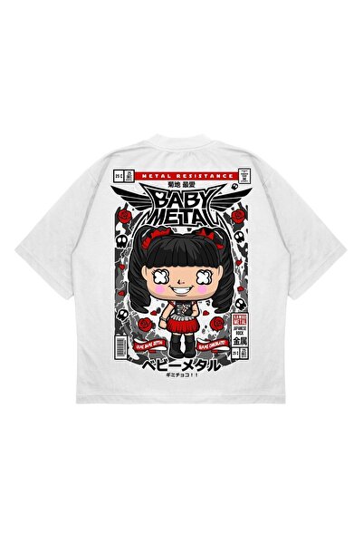 TRAGEDY Unisex Oversize Baby Metal Back Printed Boxy Fit Thick Fabric T-Shirt