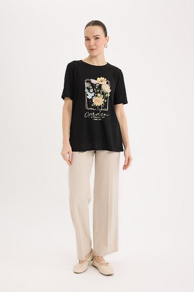 DeFacto Regular Fit Crew Neck Printed Short Sleeve T-Shirt E1212Ax25Sp
