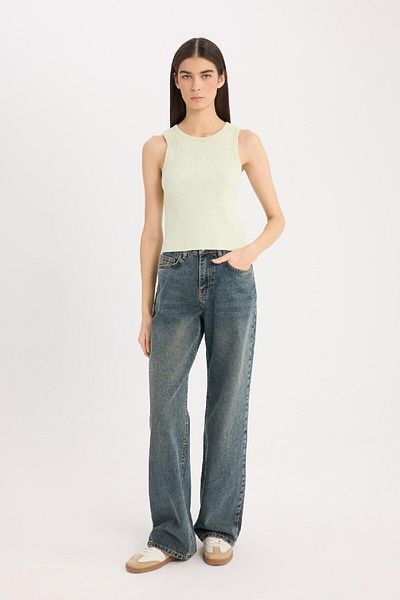 DeFacto Slim Fit Camisole Tank Top A8859Ax25Sp Basic Halter Neck