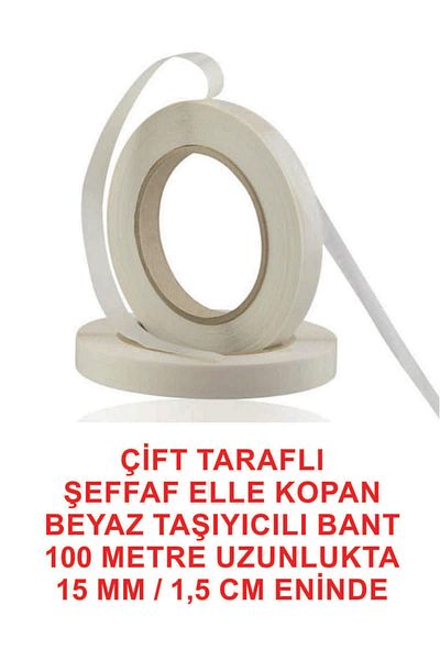 ELF DOUBLE SIDED WHITE BEARER TAPE (100 METER LENGTH 15 MM/1.5 CM ENDE)