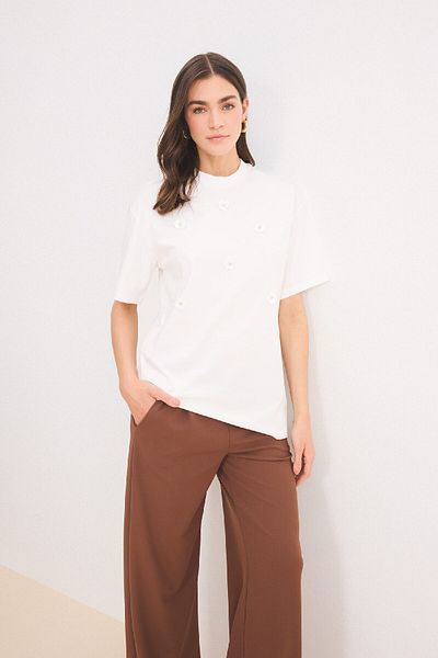 DeFacto Relax Fit Crew Neck Basic Plain Short Sleeve T-Shirt Tunic E1948Ax25Sp