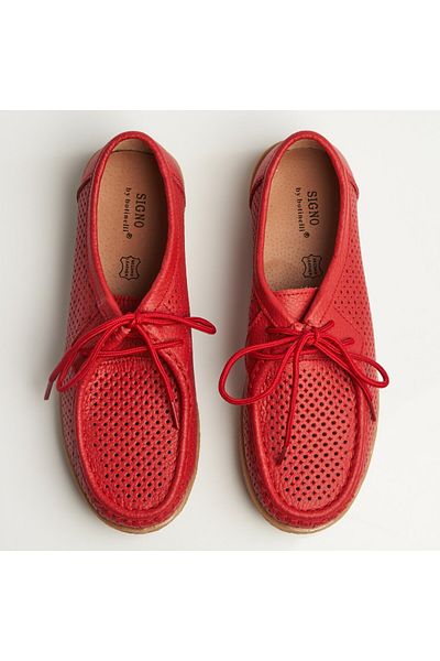 Joana Women's Loafers Natural Leather Red Jyana