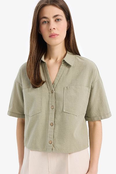 DeFacto Boxy Fit Basic jednoduchá košile s krátkým rukávem V2523AZ25SP