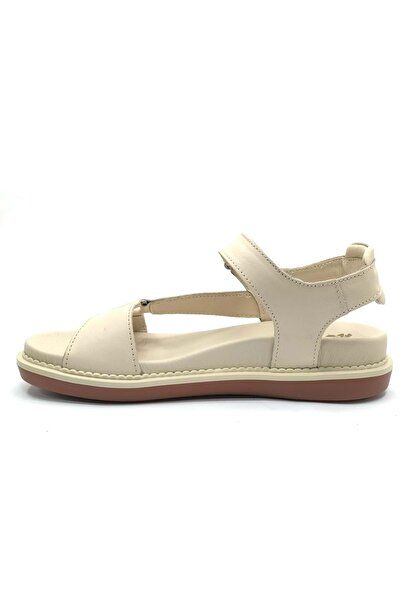 Venüs Sisu Genuine Leather Comfort Orthopedic Women's Sandals Beige