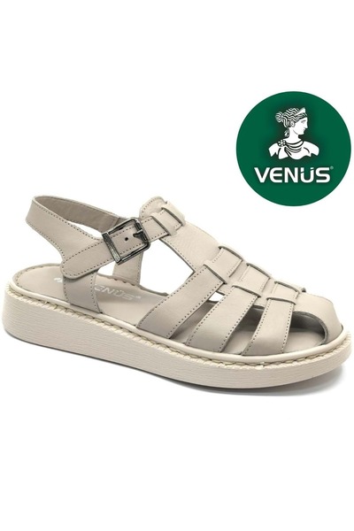 Venüs Yavanna Genuine Leather Comfort Orthopedic Women's Sandals Mink