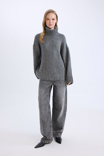 DeFacto Rollkragenpullover-Tunika in Übergröße – A6445ax24cw