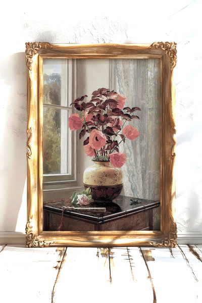 AKSU SANAT Vazo ve Çiçekler Vintage Kanvas Poster - Çerçevesiz Kanvas Poster ...