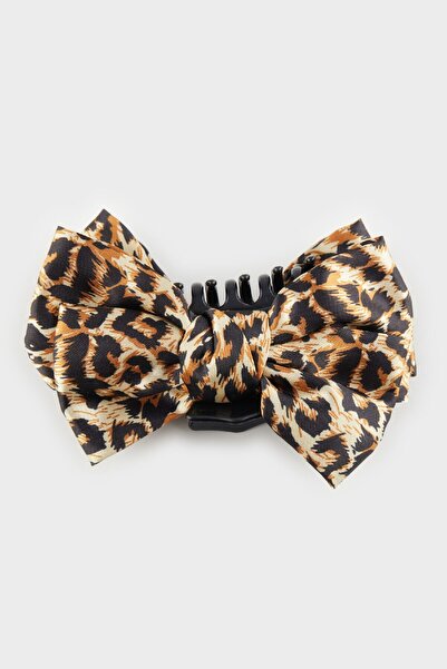 DeFacto Women's Black and Leopard Patterned 2-Piece Latch Buckle E4206Axns