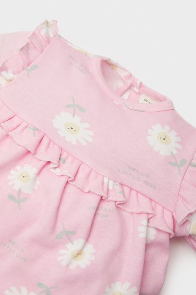 DeFacto Baby Girl Newborn Set Floral Long Sleeve Romper Dress and Socks
