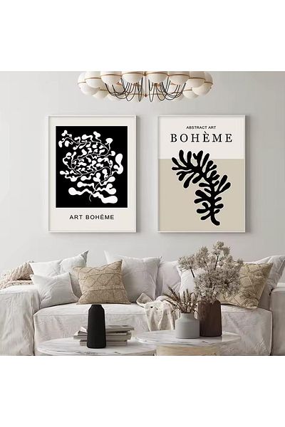 Linacci Art Bohemian Glass Table Set with Double White Metal Frame