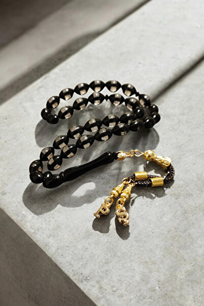 Atolyezone Erkek Sürmeli Siyah Toz Kehribar Tesbih Isimli Harfli Kutu Yazılı ...