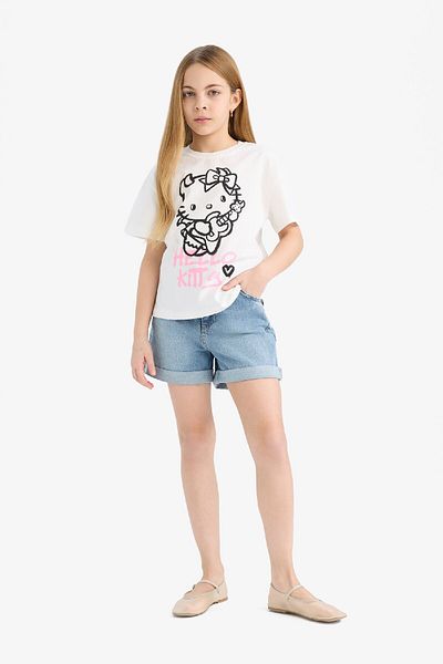 DeFacto Tricou cu mânecă scurtă pentru fete Hello Kitty Relax Fit E1883A825SM