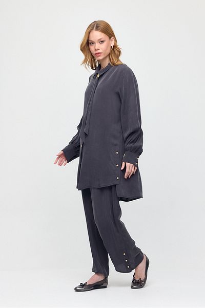 Niliwi 4041 Tkm Trousers-Scarf Shirt Slit Kupra Suit