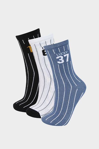 DeFacto 3-teilige lange Baumwollsocken für Jungen E5520a8ns