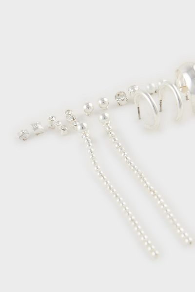DeFacto Damen 9-teilige Silberohrringe E4453axns