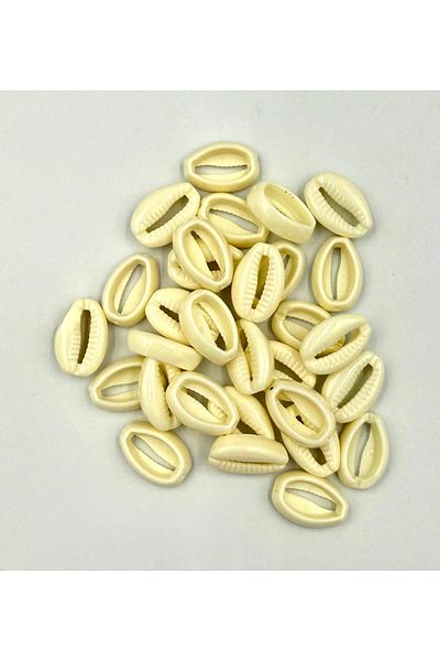 yiğit aksesuar 50Pcs Cream Plastic Sea Shell Perforated Beads Jewelry Making Supplies