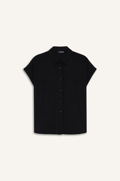 DeFacto Regular Fit Basic Plain Viskose Kurzarmhemden N7819AZ25SP