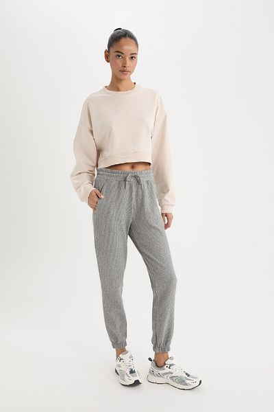 DeFacto DeFactoFit Crew Neck Βασικό απλό αθλητικό φούτερ D7119AX25SP