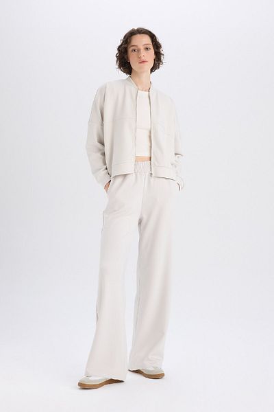 DeFacto Basic Straight Sweatpants mit weitem Bein und elastischer Taille – Soft Touch E5818ax25sp