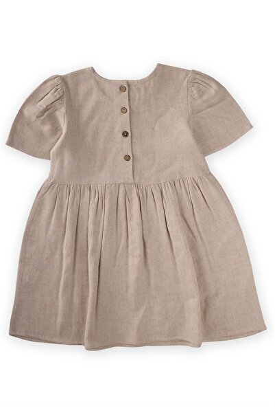 Cigit Φόρεμα από φυσικό λινό 2-7 ετών - Λεπτομέρεια από πέτρα καρδιάς