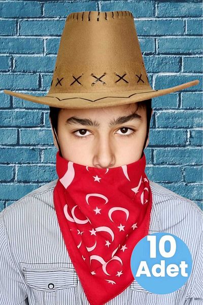 Uniquetrenders Children's Unisex Bandana Nubuck Cowboy Hat (8-14 Years)