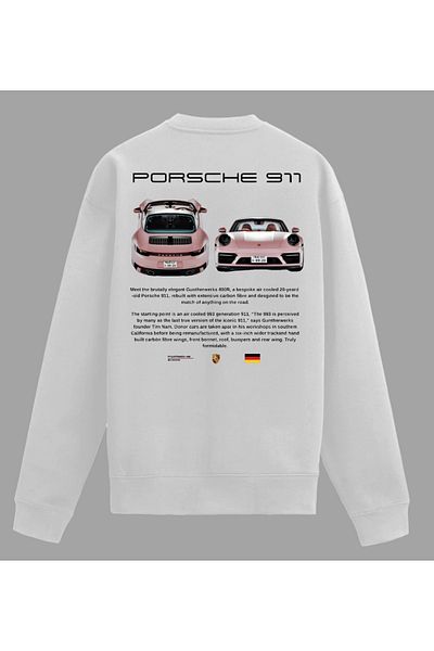 Edizen Pink Premium Unisex Oversize 100% Cotton Porsche 911 Sweater