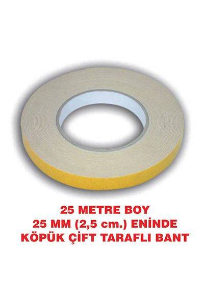 ELF DOUBLE SIDED SILICONE FOAM TAPE 25 METERS LENGTH 25 MM/2.5 CM ENDE