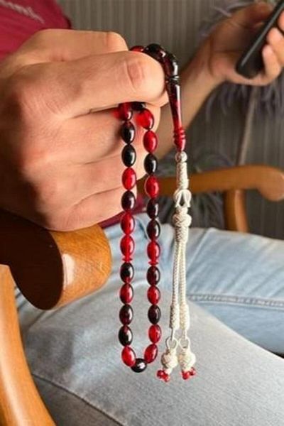 dergah tesbih Gestrickte Design Feuer Bernstein Kazaz