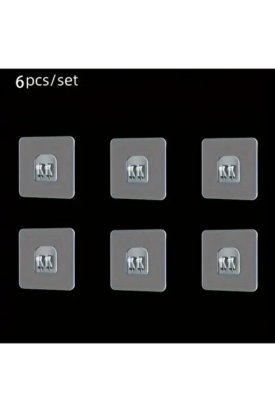 MAİN SHOP Süper Güçlü Yapışkanlı Banyo Askısı Yedek 6 Adet Sticker Raf Tutucu...