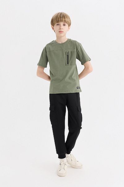 DeFacto Boys' 2 Piece Set Short Sleeve T-Shirt Cargo Pocket Pants E2820A825Sp
