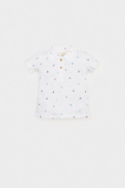 DeFacto Baby Boy Sea Print Pique Kurzarm-Polo-T-Shirt E4776A525SM